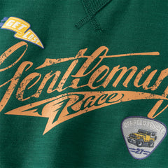 Dave&Bella Toddler Boys Green Soft  Round Collar Long Sleeve Top Pants Suits