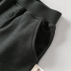 Dave&Bella Toddler Boys Green Soft  Round Collar Long Sleeve Top Pants Suits