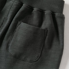 Dave&Bella Toddler Boys Green Soft  Round Collar Long Sleeve Top Pants Suits