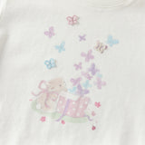 Dave&Bella Toddler Girls Cute White Round Collar Long Sleeve Cotton T-shirt Tops