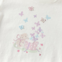 Dave&Bella Toddler Girls Cute White Round Collar Long Sleeve Cotton T-shirt Tops