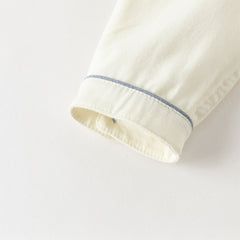 Dave&Bella Toddler Boys Casual Beige Soft Cotton College-style Shirts