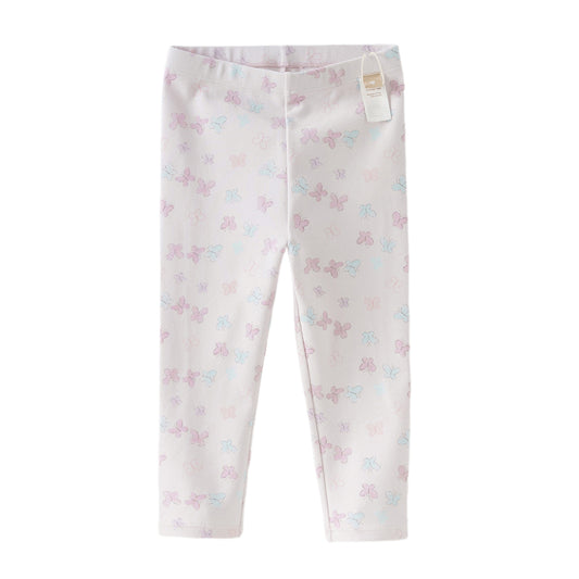 Dave&Bella Toddler Girls Summer Cute Butterfly Print/Floral Print Breathable Slim Leggings