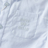 Dave&Bella Toddler Boys Light Blue Lightweight Cotton Formal Shirt Tops