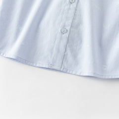 Dave&Bella Toddler Boys Light Blue Lightweight Cotton Formal Shirt Tops