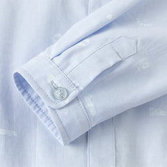 Dave&Bella Toddler Boys Light Blue Lightweight Cotton Formal Shirt Tops