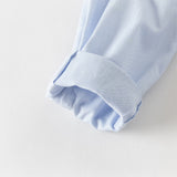 Dave&Bella Toddler Boys Light Blue Lightweight Cotton Formal Shirt Tops