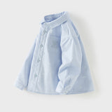 Dave&Bella Toddler Boys Light Blue Lightweight Cotton Formal Shirt Tops