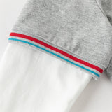 Dave&Bella Toddler Boys Grey Playful Print T-shirt Pant Suits