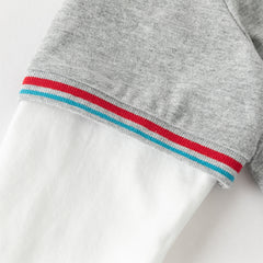 Dave&Bella Toddler Boys Grey Playful Print T-shirt Pant Suits