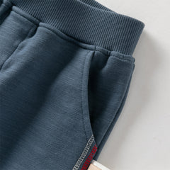 Dave&Bella Toddler Boys Grey Playful Print T-shirt Pant Suits