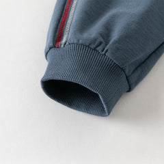 Dave&Bella Toddler Boys Grey Playful Print T-shirt Pant Suits