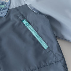 Dave&Bella Toddler Boys Blue Long Sleeve Hooded Outdoor Jackets