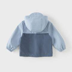 Dave&Bella Toddler Boys Blue Long Sleeve Hooded Outdoor Jackets