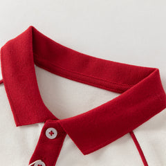 Dave&Bella Toddler Boys White Long Sleeve Comfortable Polos