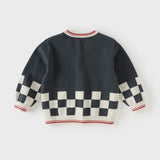Dave&Bella Toddler Boys Grey V-neck Long Sleeve Cotton Comfortable Sweater Cardigans