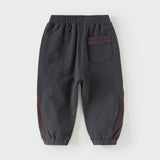Dave&Bella Toddler Boys Versatile Carbon Black Loose Drawstring Pants