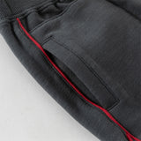 Dave&Bella Toddler Boys Versatile Carbon Black Loose Drawstring Pants