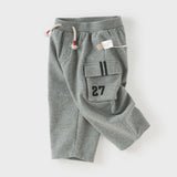 Dave&Bella Toddler Boys Fashion Grey Adjustable-waistband Loose Pants