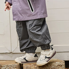 Dave&Bella Toddler Boys Dark Grey/Khaki Loose Comfortable Adjustable-waistband Pants