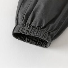 Dave&Bella Toddler Boys Dark Grey/Khaki Loose Comfortable Adjustable-waistband Pants