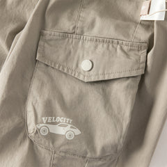 Dave&Bella Toddler Boys Dark Grey/Khaki Loose Comfortable Adjustable-waistband Pants