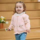 Dave&Bella Toddler Girls Sweet Pink Cotton Lightweight Casual Sweater Cardigans