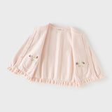 Dave&Bella Toddler Girls Sweet Pink Cotton Lightweight Casual Sweater Cardigans