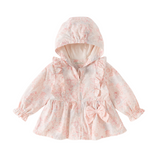 Dave&Bella Toddler Girls Sweet Pink Floral Outwear Hooded Lightweight Jackets