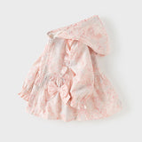 Dave&Bella Toddler Girls Sweet Pink Floral Outwear Hooded Lightweight Jackets