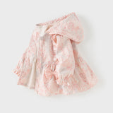 Dave&Bella Toddler Girls Sweet Pink Floral Outwear Hooded Lightweight Jackets
