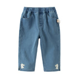 Dave&Bella Toddler Girls Fashion Denim Blue Straight-leg Jeans