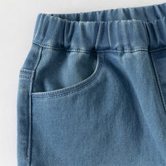 Dave&Bella Toddler Girls Fashion Denim Blue Straight-leg Jeans