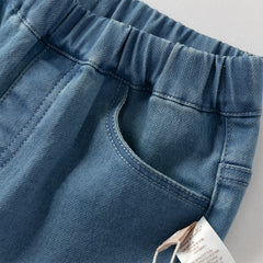 Dave&Bella Toddler Girls Fashion Denim Blue Straight-leg Jeans