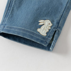 Dave&Bella Toddler Girls Fashion Denim Blue Straight-leg Jeans