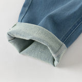 Dave&Bella Toddler Girls Fashion Denim Blue Straight-leg Jeans