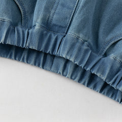 Dave&Bella Toddler Girls Fashion Denim Blue Straight-leg Jeans