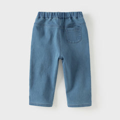 Dave&Bella Toddler Girls Fashion Denim Blue Straight-leg Jeans