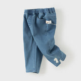 Dave&Bella Toddler Girls Fashion Denim Blue Straight-leg Jeans