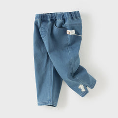 Dave&Bella Toddler Girls Fashion Denim Blue Straight-leg Jeans