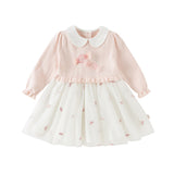 Dave&Bella Toddler Girls Cute Pink Long Sleeve Princess Mesh Dress