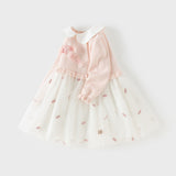 Dave&Bella Toddler Girls Cute Pink Long Sleeve Princess Mesh Dress