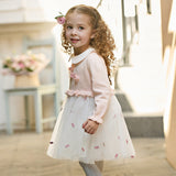 Dave&Bella Toddler Girls Cute Pink Long Sleeve Princess Mesh Dress