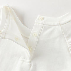 Dave&Bella Toddler Girls Casual Beige Classic Long Sleeve Soft T-shirts