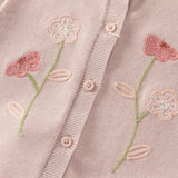 Dave&Bella Toddler Girls Adorable Grey Pink Long-sleeved Sweater Cardigans
