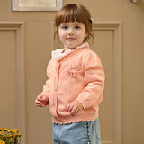 Dave&Bella Toddler Girls Adorable Light Orange Lightweight Cotton Sweater Cardigans