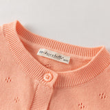 Dave&Bella Toddler Girls Adorable Light Orange Lightweight Cotton Sweater Cardigans