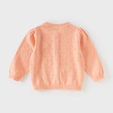 Dave&Bella Toddler Girls Adorable Light Orange Lightweight Cotton Sweater Cardigans