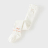 Dave&Bella Kids Girls Grey/Beige Cute Bow Slim Stretchable Footed Tights