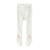 Dave&Bella Kids Girls Grey/Beige Cute Bow Slim Stretchable Footed Tights